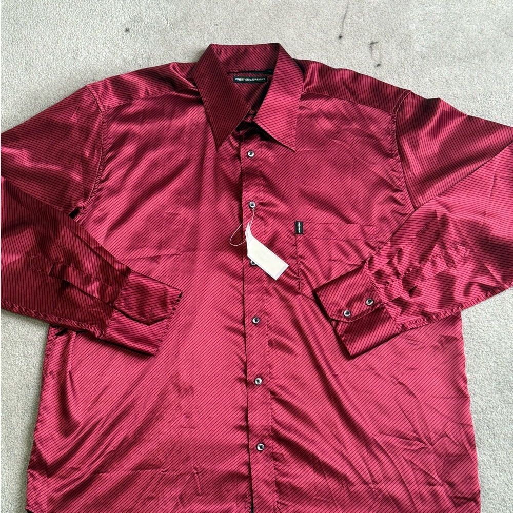 Men's Red Striped Shirt - Picture 2 of 9